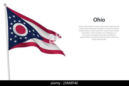 State of Ohio Flag Waving Isolated Vector Illustration Stock Vector ...