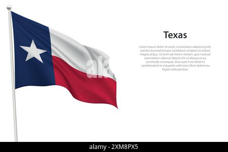 Texas State Flag Waving Isolated Vector Illustration Stock Vector Image ...