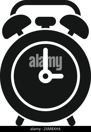 Classic alarm clock is showing the time in a simple and timeless design Stock Vector