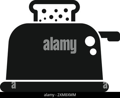 Simple toaster toasting bread, a common kitchen appliance for a quick breakfast Stock Vector
