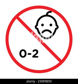 Age restriction sign for child icon linear logo mark set collection in black and white for web Stock Vector