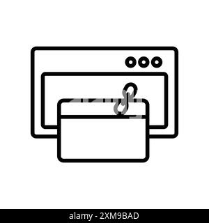 Backlink icon linear logo mark set collection in black and white for web Stock Vector