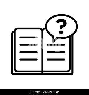 book with question mark icon logo sign vector outline in black and ...