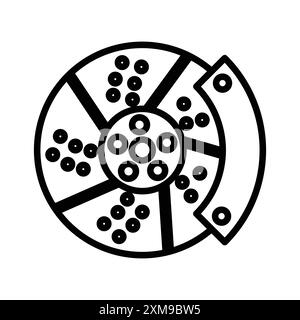 Car brake disk with caliper icon linear logo mark set collection in black and white for web Stock Vector
