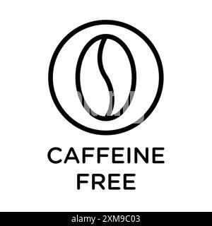 coffeine free icon linear logo mark set collection in black and white for web Stock Vector