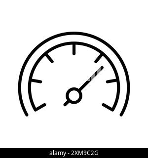 Car speedometer icon linear logo mark set collection in black and white for web Stock Vector