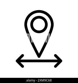 Destination distancing icon linear logo mark set collection in black and white for web Stock Vector