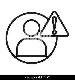 Fake account icon linear logo mark set collection in black and white for web Stock Vector