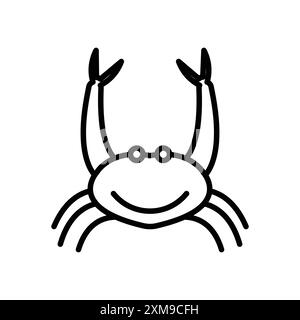 Crabs icon linear logo mark set collection in black and white for web Stock Vector