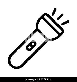 Flashlight icon linear logo mark set collection in black and white for web Stock Vector