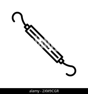 Dental pick icon linear logo mark set collection in black and white for web Stock Vector