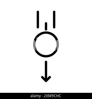 Gravity icon linear logo mark set collection in black and white for web Stock Vector