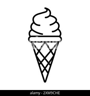 ice cream cone icon linear logo mark set collection in black and white for web Stock Vector