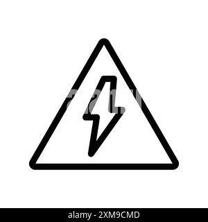High voltage icon linear logo mark set collection in black and white for web Stock Vector