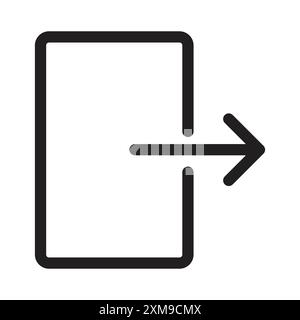 Logout exit icon linear logo mark set collection in black and white for web Stock Vector