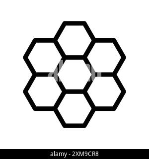honeycomb icon linear logo mark set collection in black and white for web Stock Vector