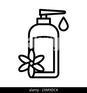 Moisturizing lotion bottle icon linear logo mark set collection in black and white for web Stock Vector