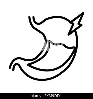 Gastritis icon linear logo mark set collection in black and white for web Stock Vector