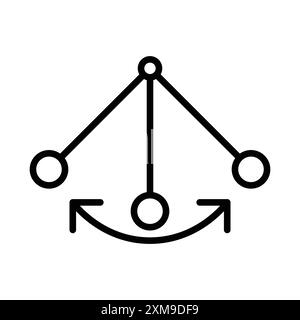Oscillation icon linear logo mark set collection in black and white for web Stock Vector