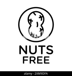 nuts free icon linear logo mark set collection in black and white for web Stock Vector