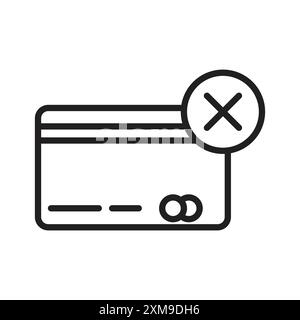 Payment cancel icon linear logo mark set collection in black and white for web Stock Vector