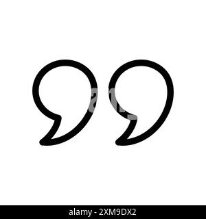 Quote icon linear logo mark set collection in black and white Stock ...