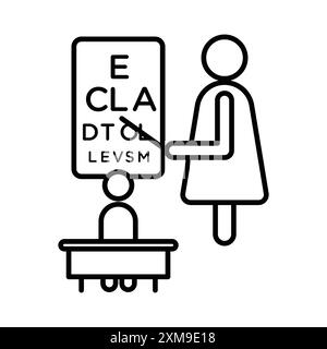 oculist icon linear logo mark set collection in black and white for web Stock Vector