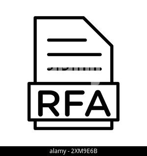 RFA File icon linear logo mark set collection in black and white Stock ...