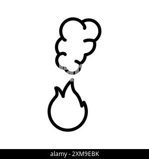pollution icon linear logo mark set collection in black and white for web Stock Vector