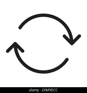 Refresh icon linear logo mark set collection in black and white for web Stock Vector