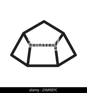 Rock stone crystal icon linear logo mark set collection in black and white for web Stock Vector