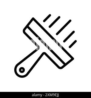 Plastering process icon linear logo mark set collection in black and white for web Stock Vector