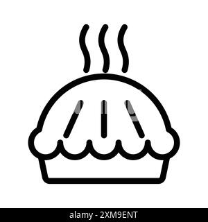 Pie icon linear logo mark set collection in black and white for web Stock Vector