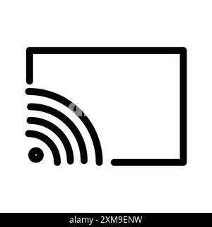 Screen cast icon linear logo mark set collection in black and white for web Stock Vector