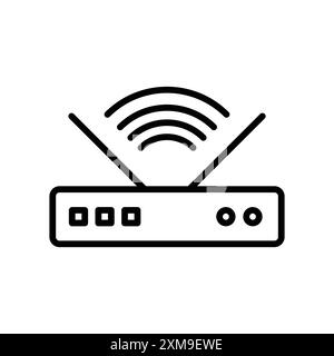 router icon linear logo mark set collection in black and white for web Stock Vector