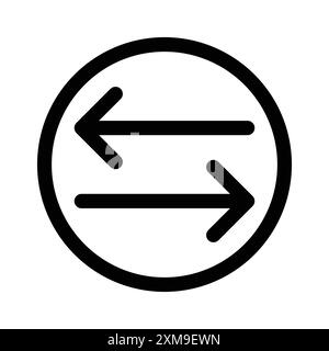 Swap icon linear logo mark set collection in black and white for web Stock Vector