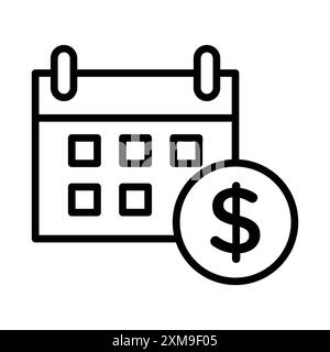 salary payday icon linear logo mark set collection in black and white for web Stock Vector