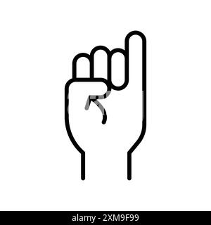 Pinky finger icon linear logo mark set collection in black and white for web Stock Vector