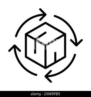 Supply chain process icon linear logo mark set collection in black and white for web Stock Vector