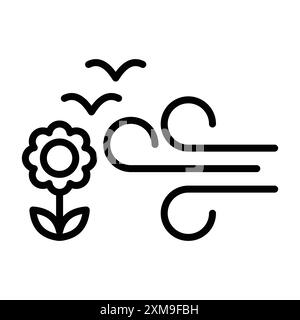 Spring season icon linear logo mark set collection in black and white for web Stock Vector