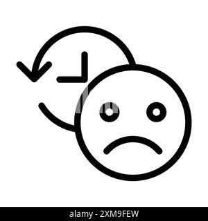 Regret expression icon linear logo mark set collection in black and white for web Stock Vector