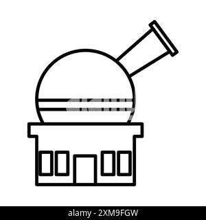 Space observatory icon linear logo mark set collection in black and white for web Stock Vector