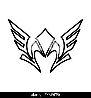 valkyrie icon linear logo mark set collection in black and white for web Stock Vector