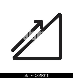 Uphill icon linear logo mark set collection in black and white for web Stock Vector