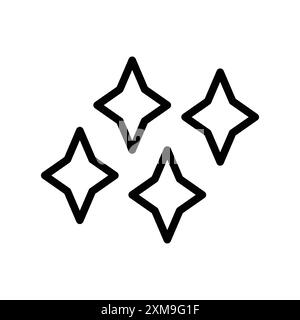 Sparkles shine icon linear logo mark set collection in black and white for web Stock Vector