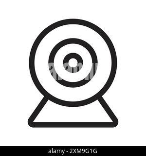 Webcam icon linear logo mark set collection in black and white for web Stock Vector