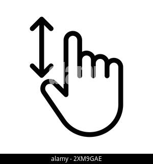 Swipe up and down icon linear logo mark set collection in black and white for web Stock Vector