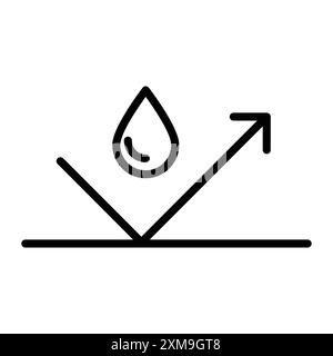 Water repellent surface icon linear logo mark set collection in black and white for web Stock Vector