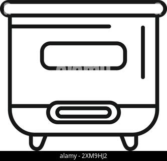 Electric multi cooker steaming food icon, outline style isolated on white background Stock Vector