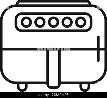 Modern multi cooker machine for steaming and boiling, kitchen appliance icon outline Stock Vector